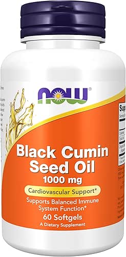 NOW Foods Supplements, Black Cumin Seed Oil, 1,000 mg, Cardiovascular
