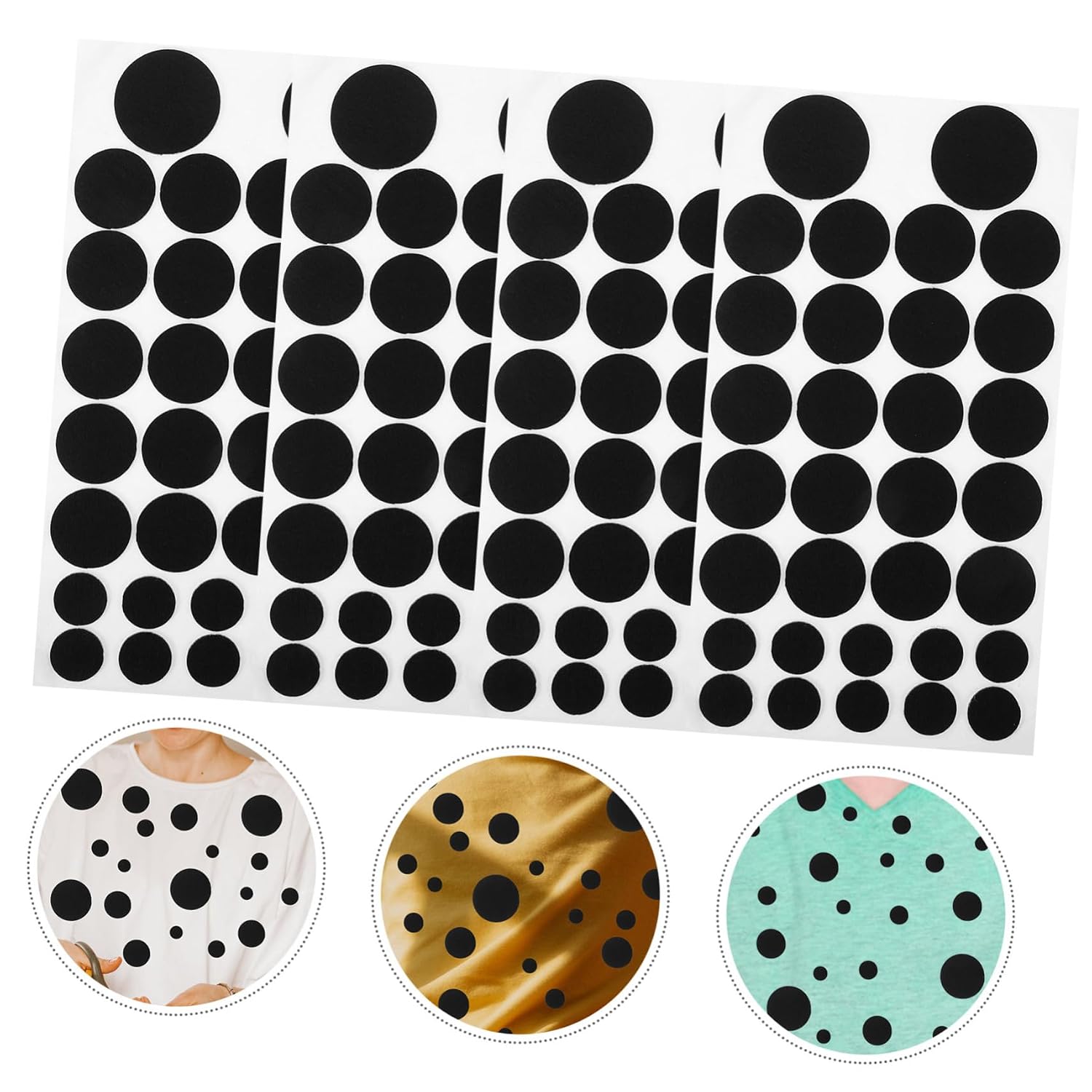 4sheets Felt Stickers Self-Adhesive Felt Circles for Clothing Pet Accessories and Festival Decor Easy to Use for Crafts and Scrapbooking