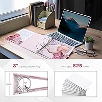 Vista 332 de Ospelelf Mini 3 Ring Binder, 2 Inch, Cute Pink Marble Binder for 5.5" x 8.5" with 5 Tab Dividers, File Folder Labels and Low Profile Clipboards