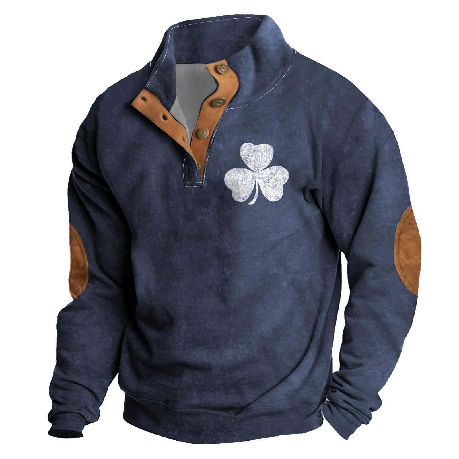 Ropa Protección Solar Men's Casual Fashion Loose 3D St. Pat Printed Button Down Long Sleeve Hoodie Hombre Invierno Softshell Deporte Camisa Manga Larga De Marca Sudaderas Mujer Chandal