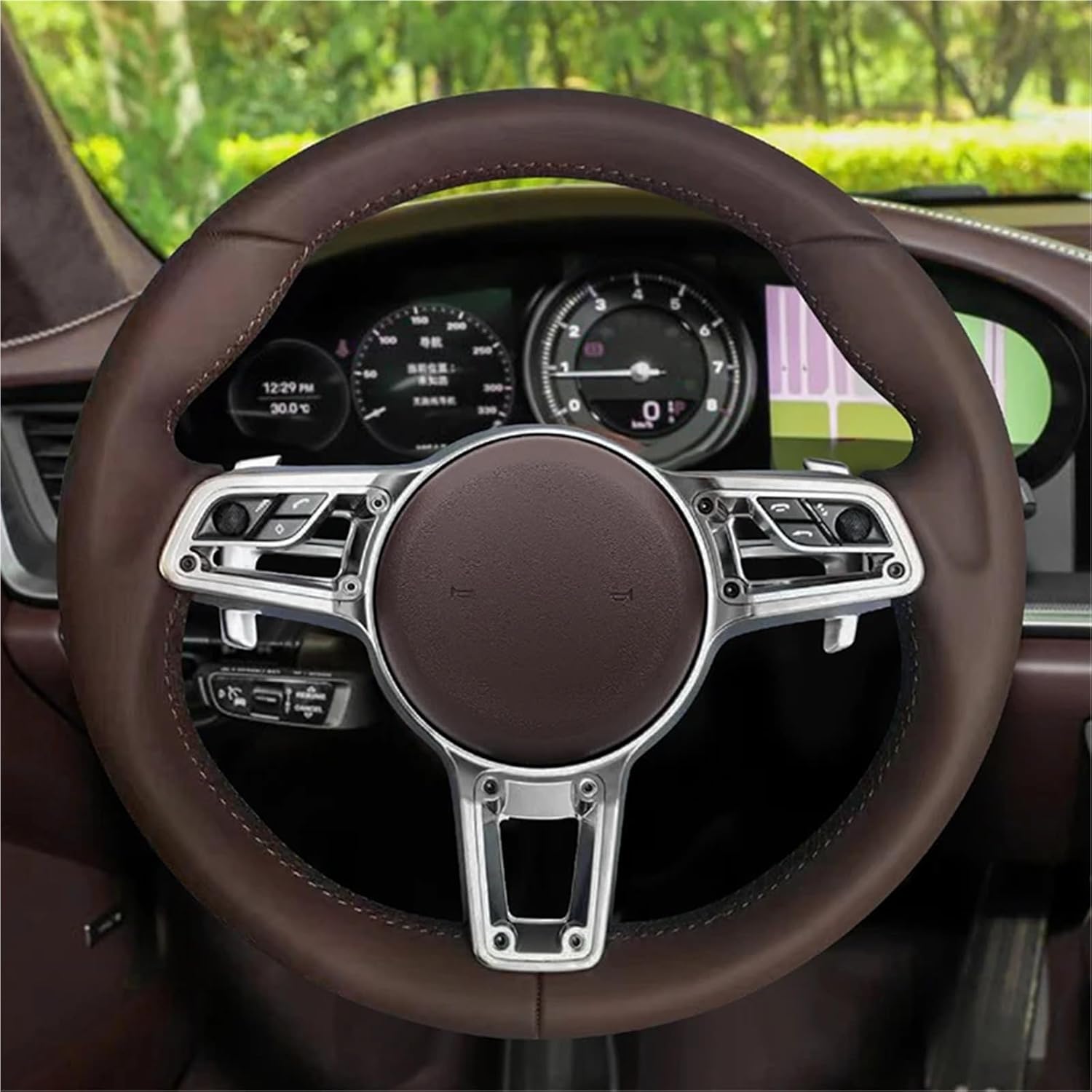 Napa Leather Car Steering Wheel Fit For Porsche Cayenne Boxster Panamera Cayman 911 991 992 970 996 981 987 958 Accessories(A)