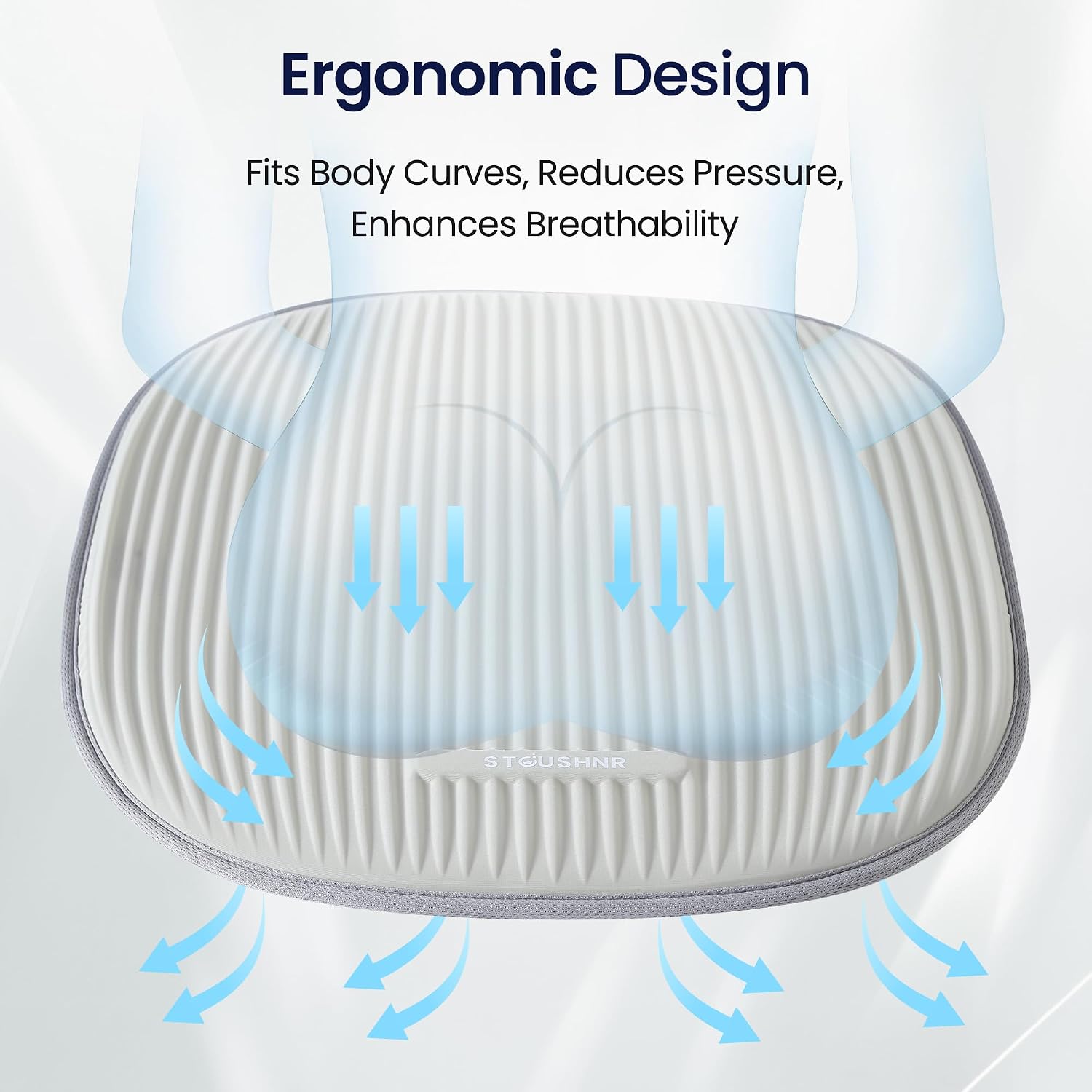Cooling Gel Seat Cushion for Long Sitting, Green | 3-Second Cooling, Pressure Relief, For Car Seat & Office Chair, Back, Tailbone, Coccyx Support