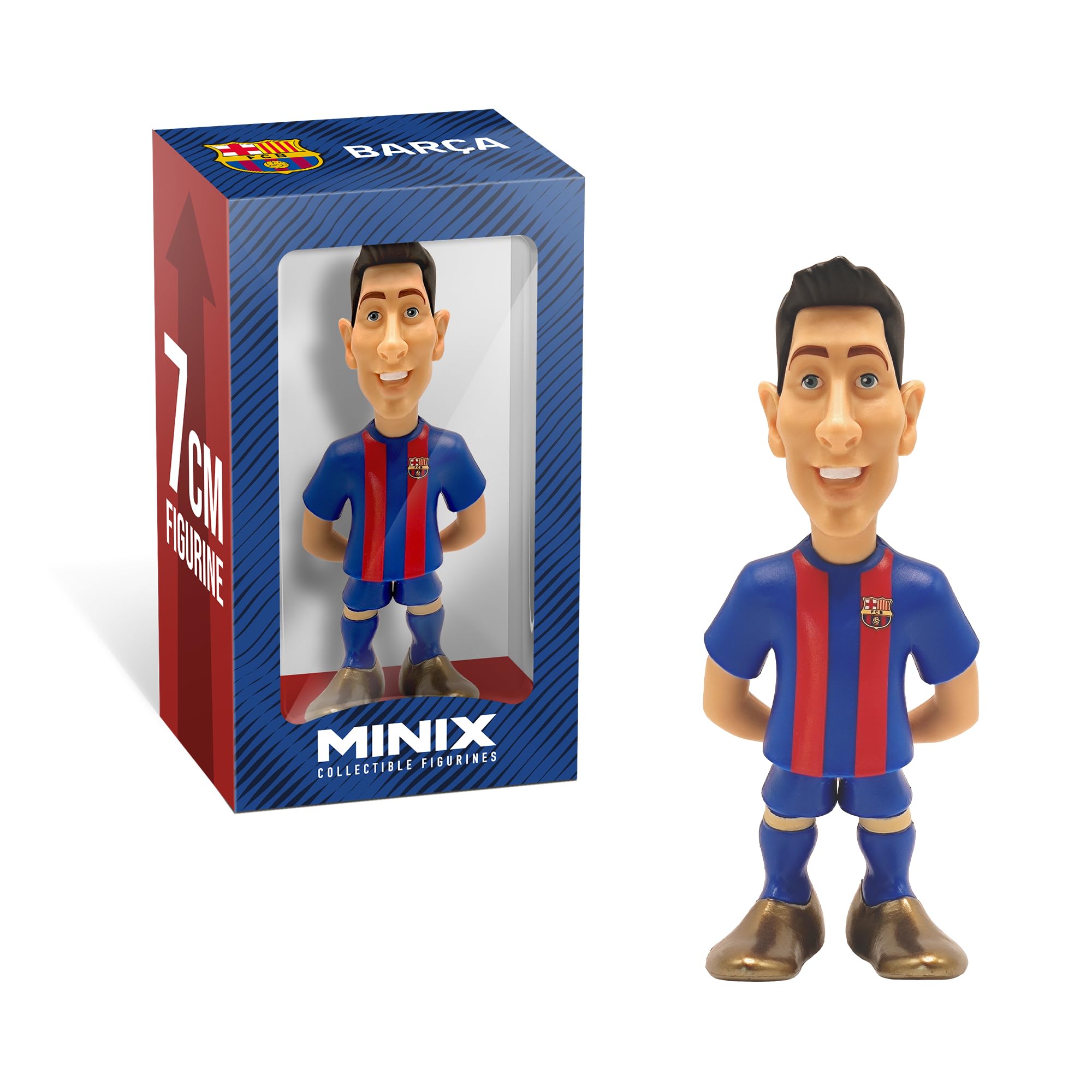 MINIX - Football Stars Mini Format - FC Barcelona - Lewandowski - Statuetta da collezione 7 cm