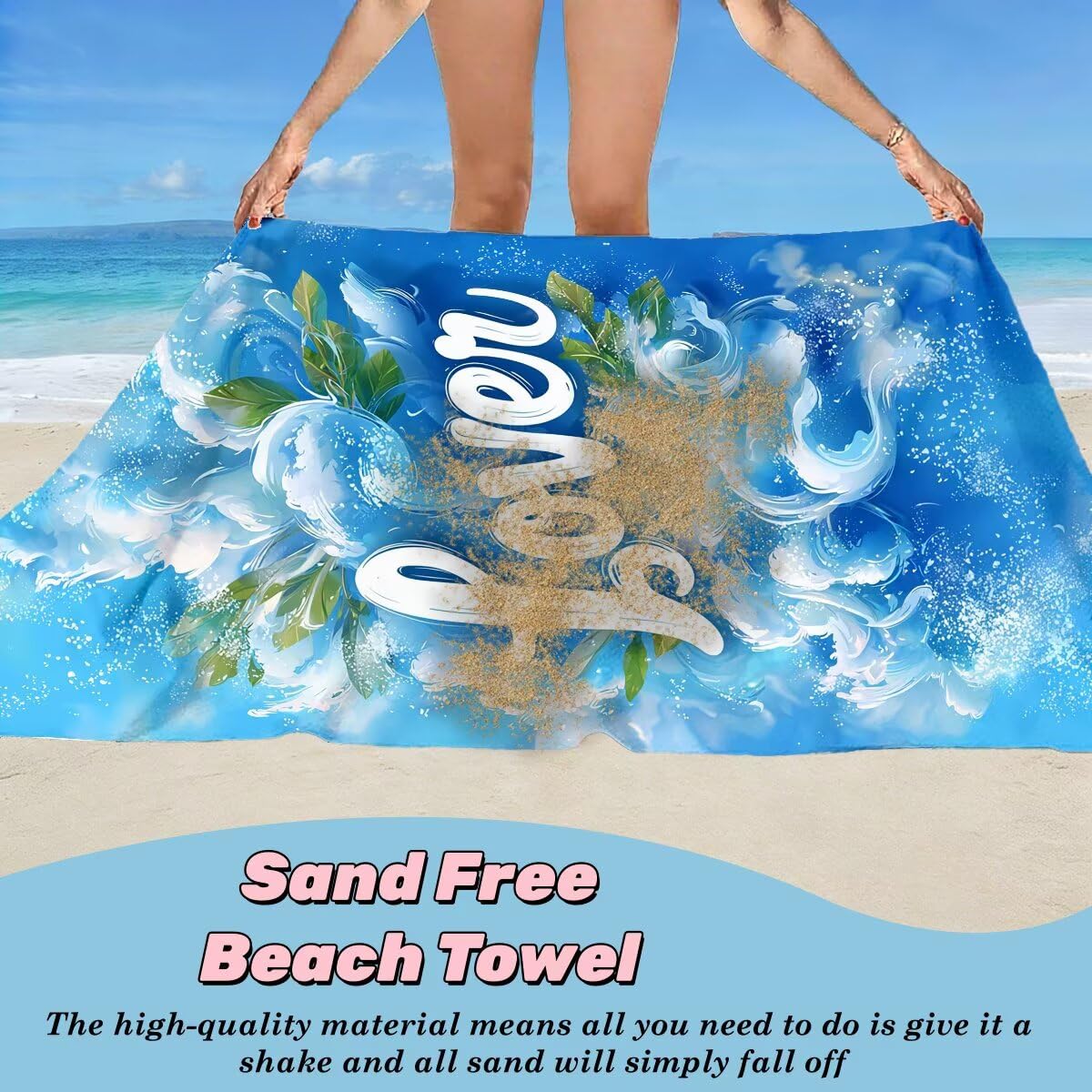 Toalla Playa 80x160 cm, Toalla Gimnasio Microfibra Secado Rapido, Juego de 2 Antiarena Toallas de Playa, Ligera Compacta Toallas Microfibra Grande para Viaje, Regalo Hombre Regalo Mujer (Carta) -4655