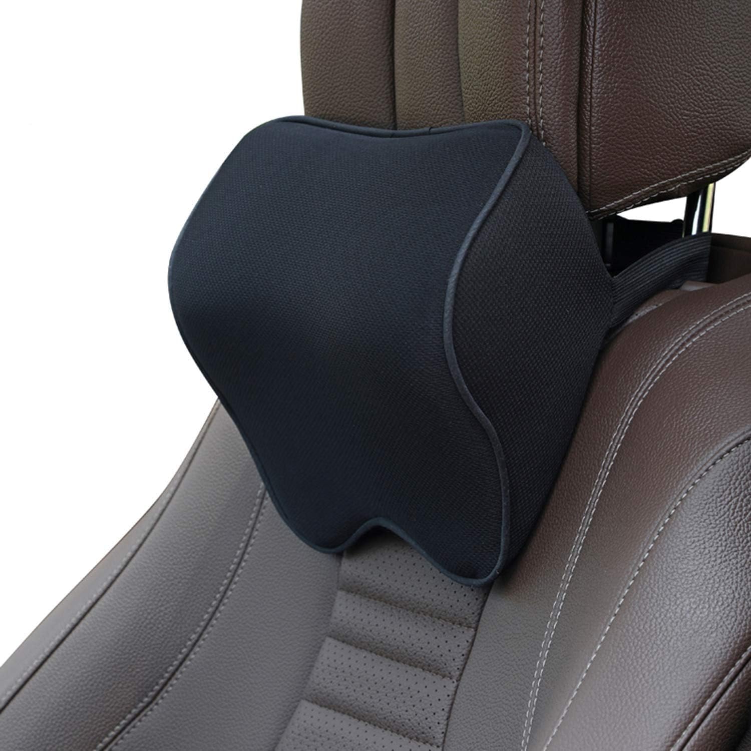 VANSHORA Car Head Rest Pillow Memory Foam Neck Rest Cushion for Car Seats Adjustable Ergonomic Support Lumbar Travel Comfort Soft Pain Relief Black Blue