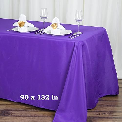 BalsaCircle Mantel rectangular de poliéster de 90 x 132 pulgadas para bodas, fiestas, eventos, cocina, comedor