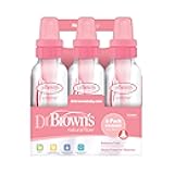 Natural Flow Anti-Colic Baby Bottles - Pink - 8oz - 6pk