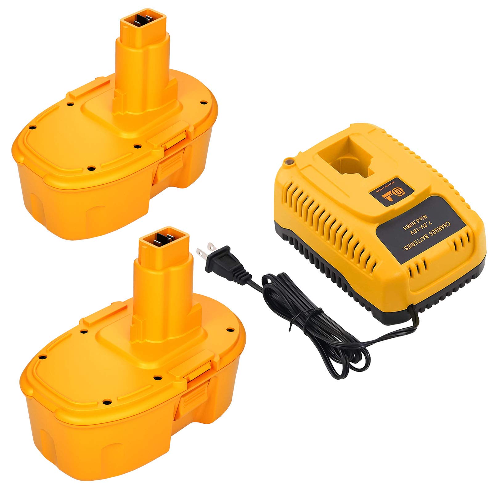 4500mAh Ni-MH Battery 2-Pack 4500mAh Ni-MH Replacement Batteries For DeWalt  18V XRP Tools - DC9096 DC9098 Compatible XRP Battery Pack