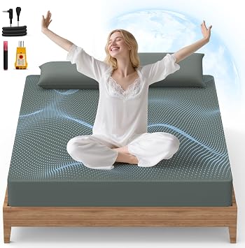 Grounding Sheets Queen, Cotton Silver Fiber, 15" Deep Pocket | Includes grounding cord, testing pen for quick, easy setup, 95% Cotton, 5% Pure Silver Fiber, 60" 80"
