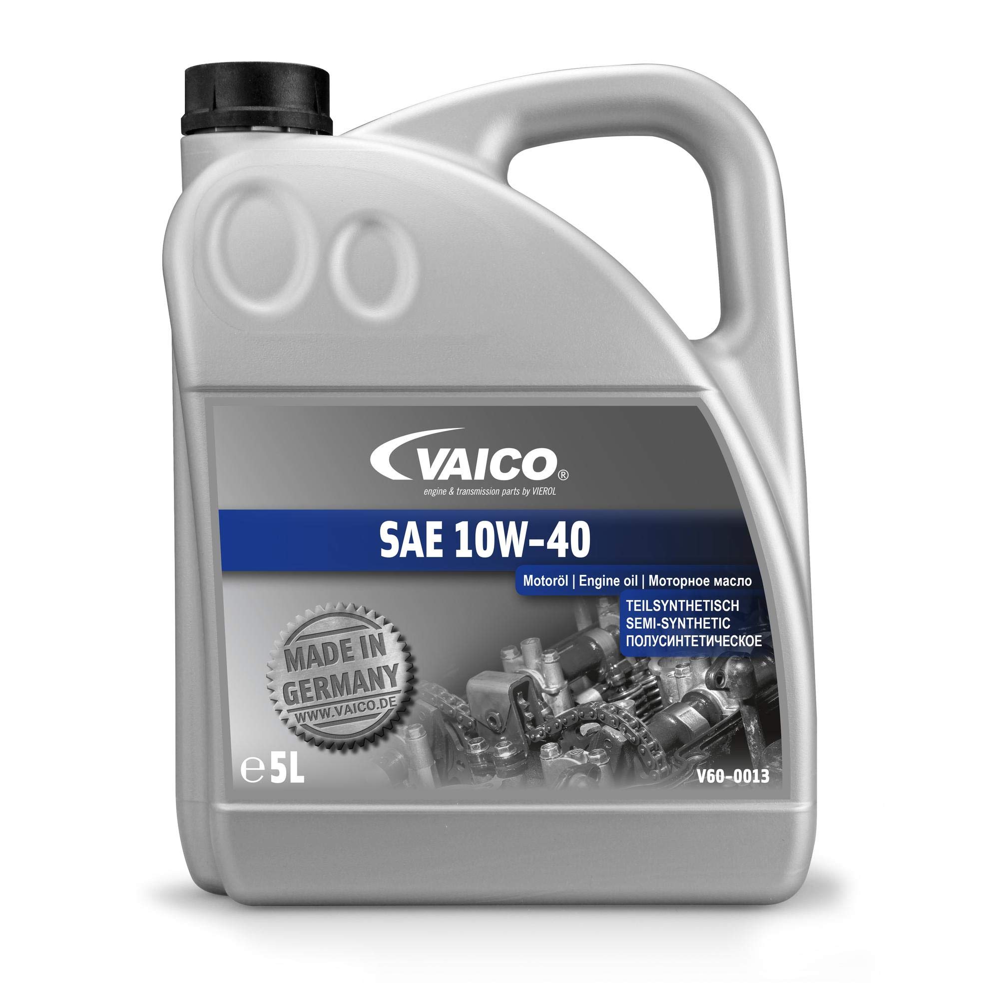 VAICO Motoröl 10W-40 Teilsynthetiköl Motor Öl ACEA A3/B4 API SL API CF 5L Kompatibel mit VW Golf IV Schrägheck 1J1 POLO 9N Passat Variant 3C5 Transporter V Bus 7HB, 7HJ, 7EB, 7EJ, 7EF, 7EG, 7HF, 7EC