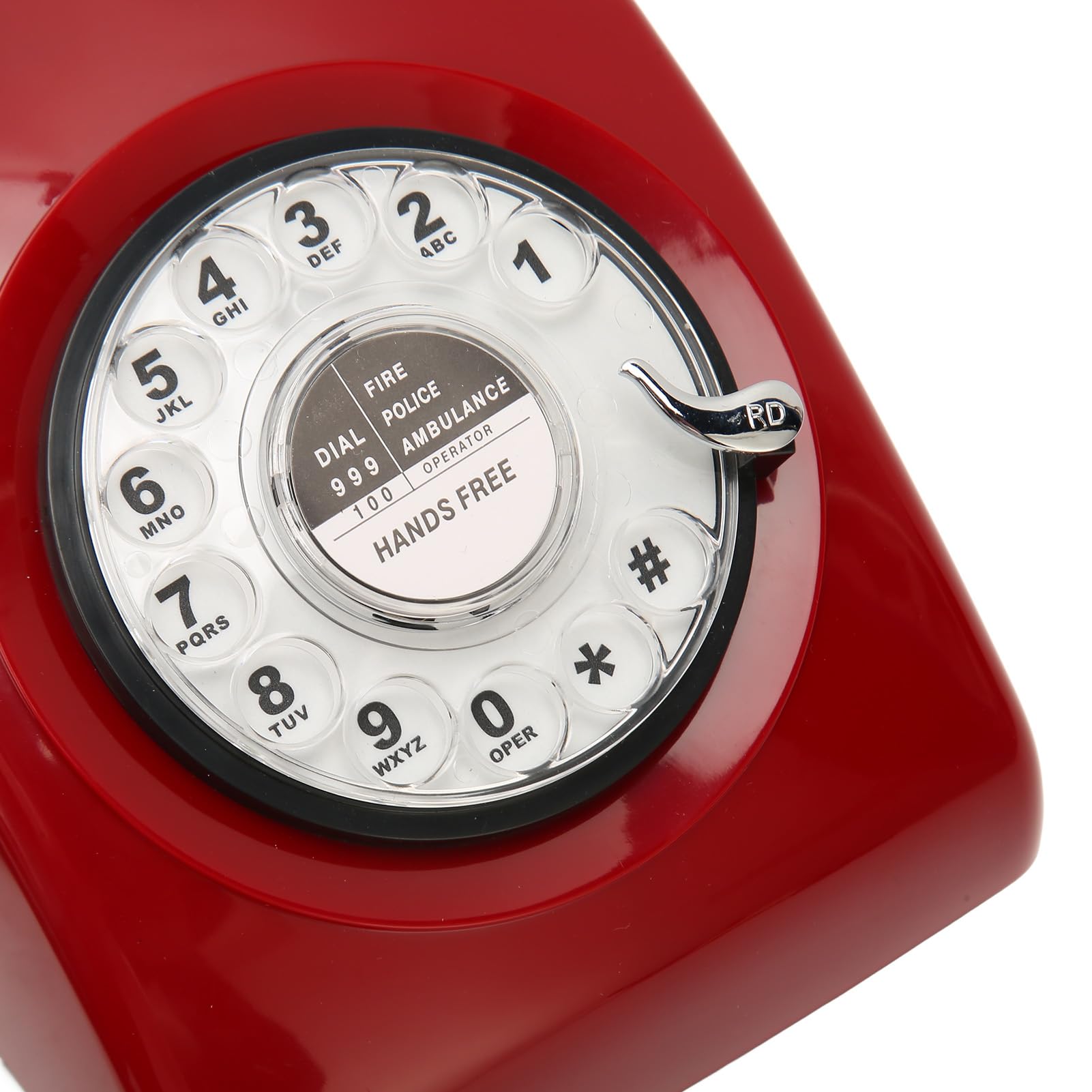 Telefono Vintage retrò con Tastiera a Quadrante Rotante Telefono Fisso Antico Nostalgico per Famiglie e Anziani (Rosso)