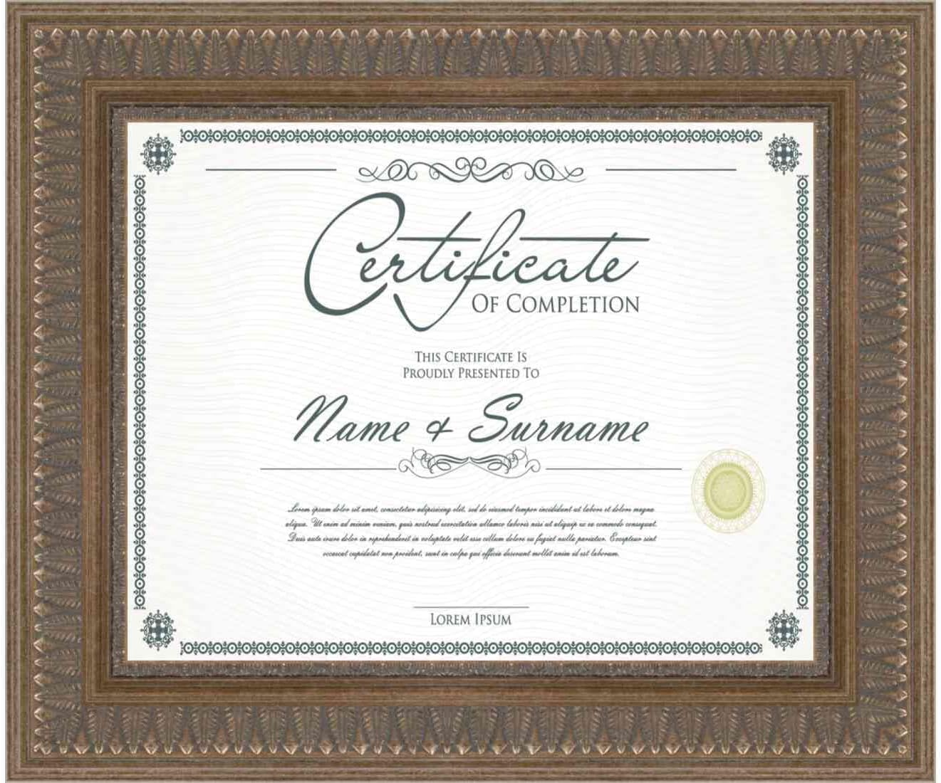 11x14 Pewter Frame for Diplomas & Certificates AcidFree Mat Ornate