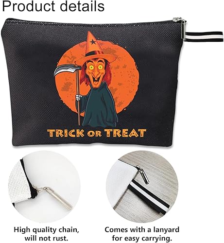 Miniatura 3 de TTBDKKDM Bolsa de cosméticos de Halloween, bolsas de maquillaje para mujer, bolsa de maquillaje de Halloween con cremallera, estuche de belleza,