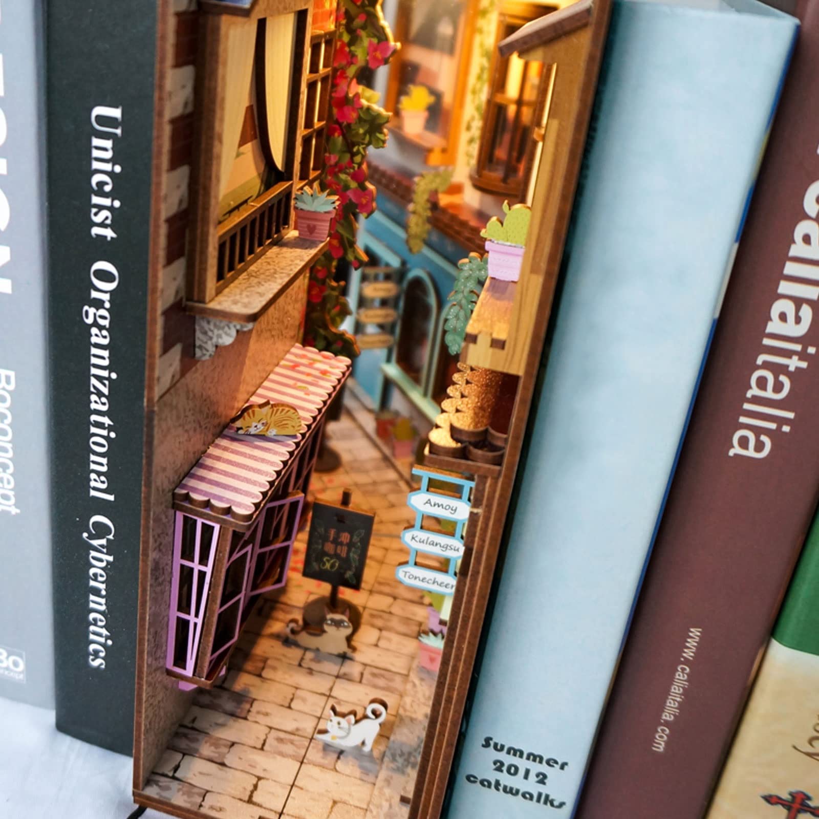 HMLOPX Suporte de livro criativo 3D Miniaturas de arte de emenda