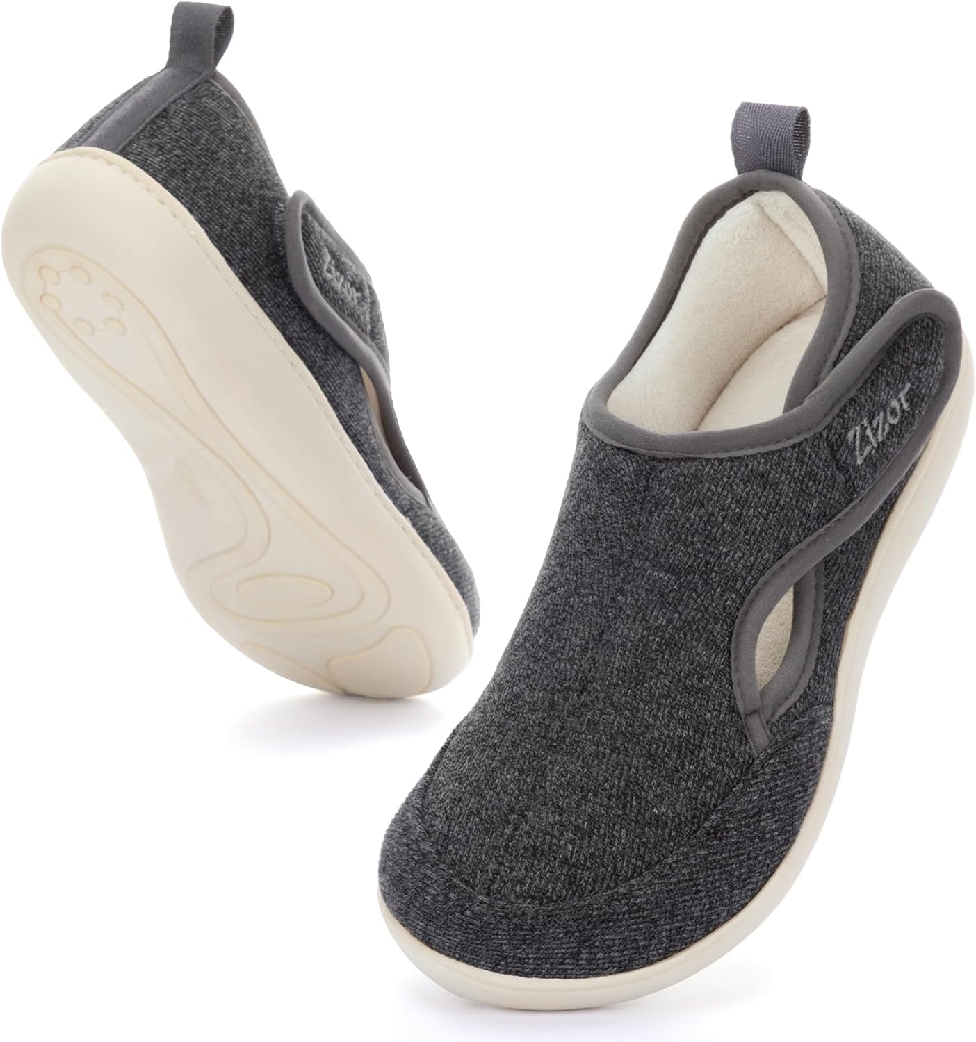 Zizor Women's Adjustable House Shoes Slippers Indoor Outdoor with Memory Foam, Warm Winter Fuzzy Lined Home Slippers