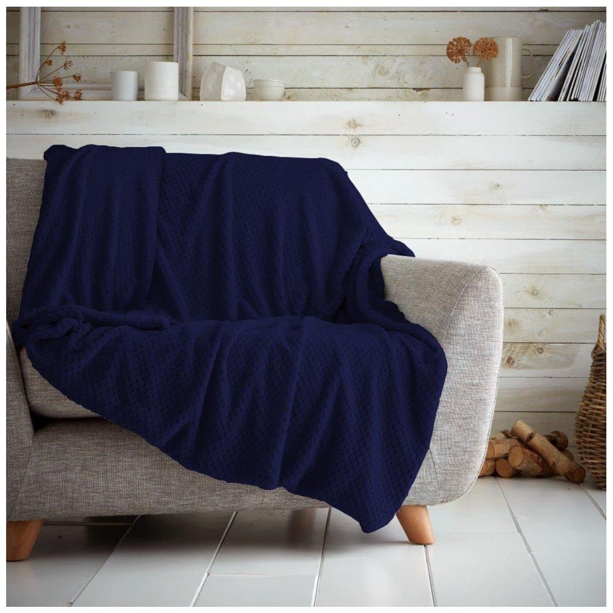 GC GAVENO CAVAILIA Throws, Snuggle Blanket For Bed, Thermal Fleece Blankets, Navy, 200X240 Cm, 727422