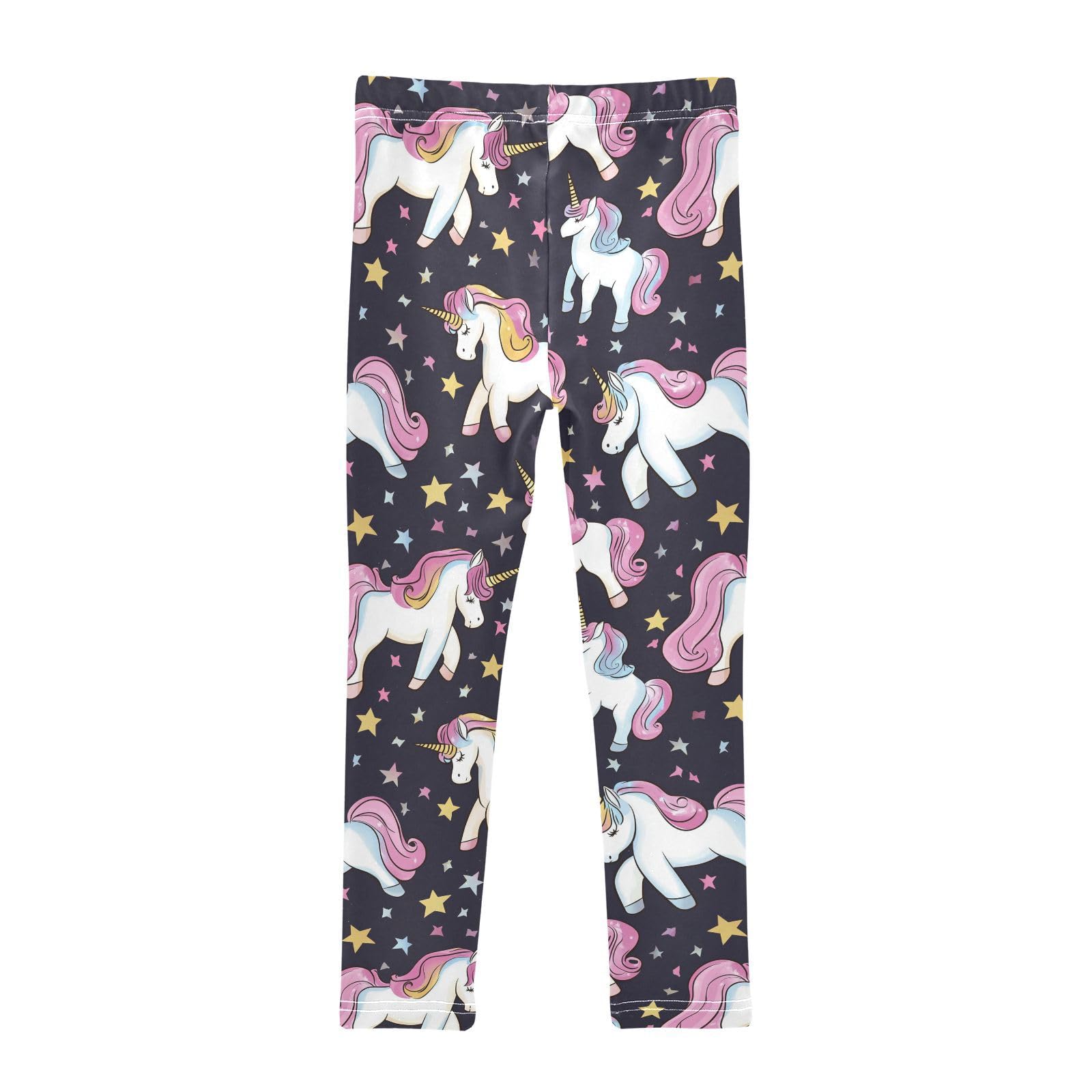 Cute Unicorns Girls' Leggings Toddler Doodles Stars Kids Yoga Pants Dance Active Tights 6T Multi
