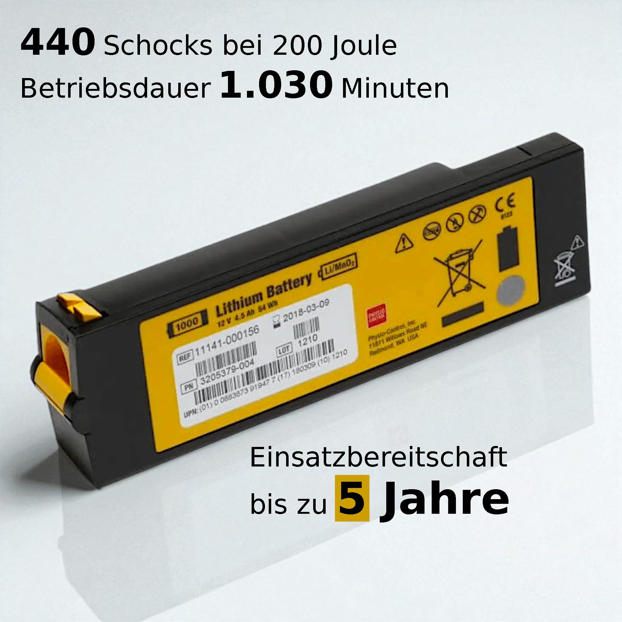 Batterie für Physio Control LIFEPAK LP 1000 (LP1000) Defibrillator AED