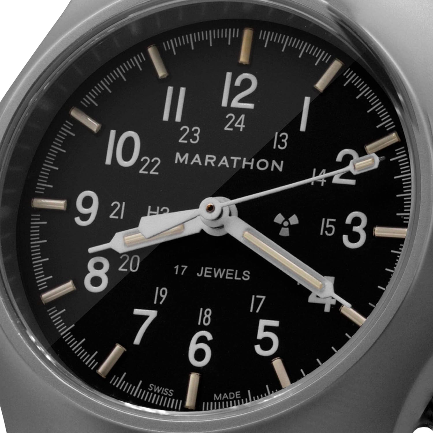 Close-up of Marathon GPM watch dial