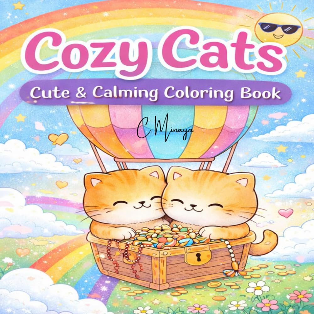Cozy Cats: Cute & Calming Coloring Book
