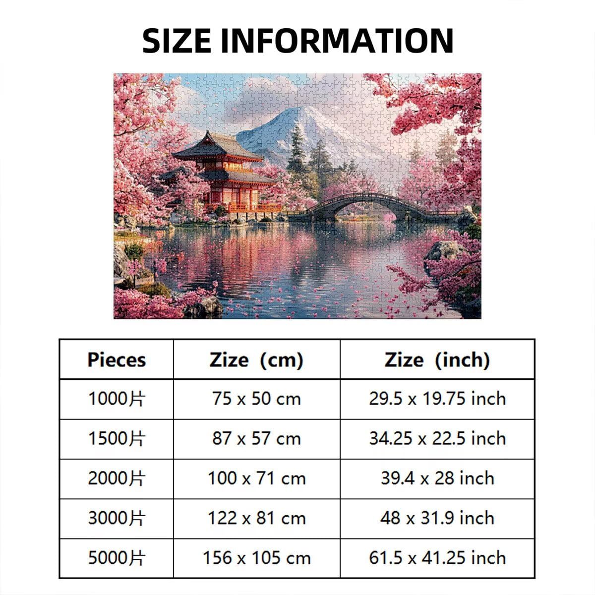 Puzzle 3000 elementów Japonia, puzzle 3000 elementów drewnianych dla dorosłych, gra edukacyjna dla dorosłych, grube i wytrzymałe drewno, puzzle do dekoracji ścian, Mount Fuji) H-70