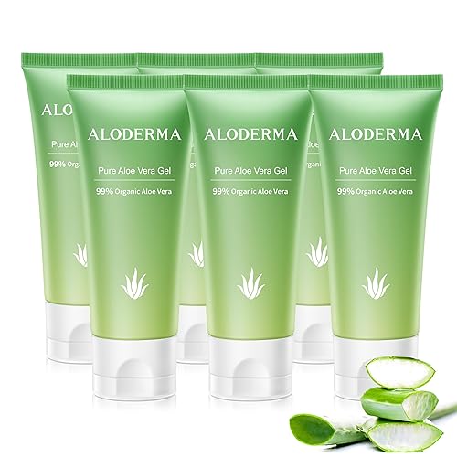 Miniatura 9 de Aloderma Gel de aloe vera 99% orgánico fabricado dentro de las 12 horas de la cosecha, refrescante gel de aloe vera de tamaño de viaje para cara y