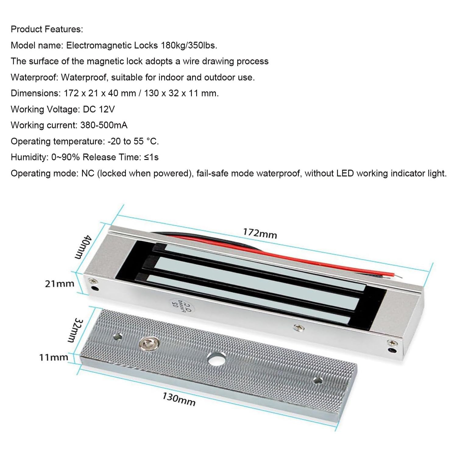 YAVIS Sistema de Control de Acceso Kit Tuya WiFi Teclado con contraseña de Huella Dactilar de Pantalla, Cerradura magnética eléctrica 350LBS Impermeable RFID ID/IC Lector Tarjetas Fuente alimentación