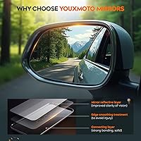 Vista 2 de Youxmoto Espejo lateral de vidrio para Dodge Ram 1500 2009-2017; Ram 2500 2010-2018, Espejo lateral izquierdo del conductor y derecho del pasajero