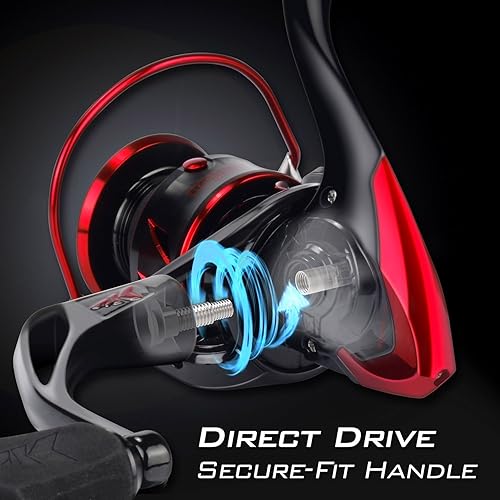 Miniatura 6 de KastKing Carrete giratorio Sharky - Relaciones de engranajes de 5.21 y 6.21, resistencia de fibra de carbono de 33 a 39.5 libras, rodamientos de