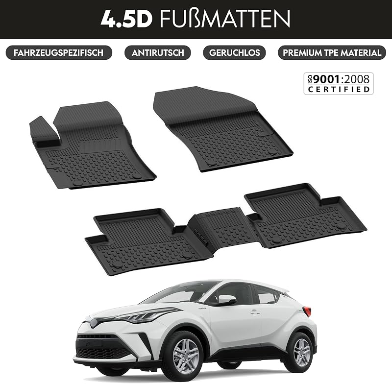 noxx Toyota CH-R 2020-2024 autó gumiszőnyeg szett 5 részes fekete