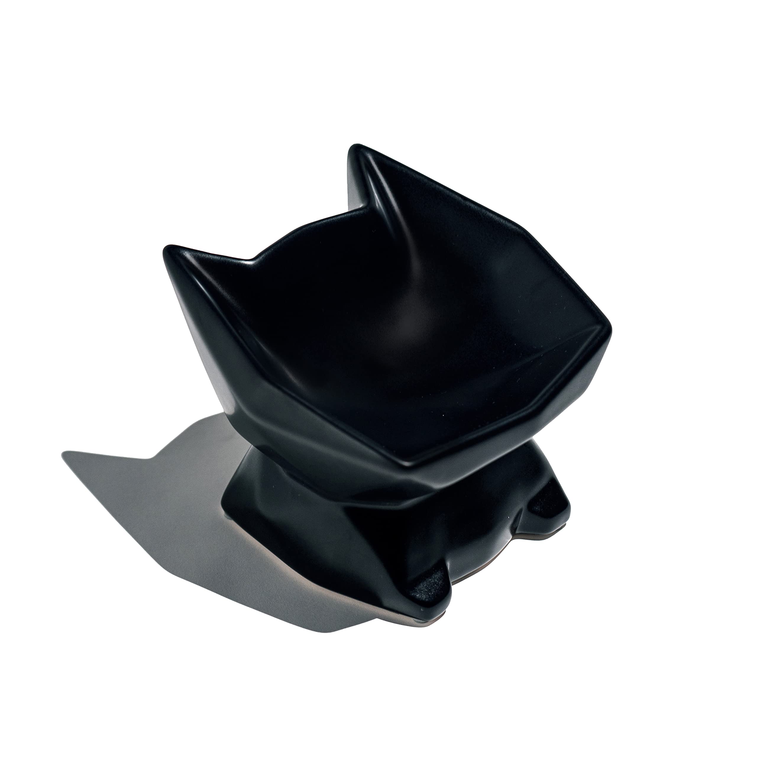 Woolie High Ergonomic Cat Feeder GEO (Matte Black)