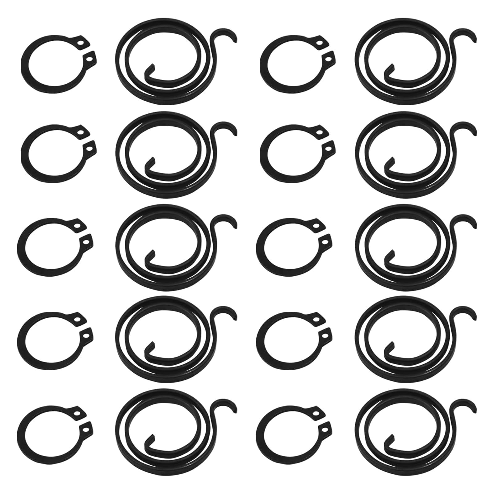 GIONAR 10 Pack Door Handle Springs Replacement Kit, 2mm Stainless Steel Torsion Coil Springs & Circlips for Internal Door Lever Handle Repair, Universal Left/Right Handed DIY Fix