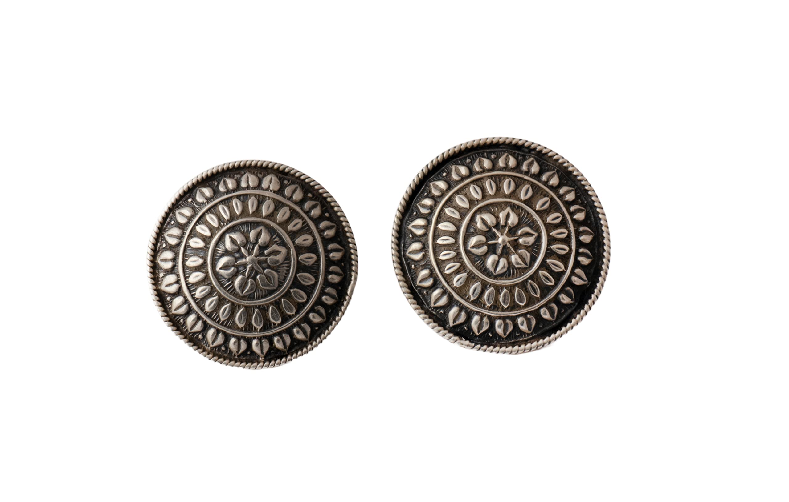 Shyle 925 Sterling Silver Stud Earrings, Adya Intricate Sequence Circular Motif Classic Earring, Well Stamped with 92.5, Minimalistic Piece, Indian Style Oxidized Ear Studs, Gift for Women (B0BMQBDHM4) Amazon Price History, Amazon Price Tracker