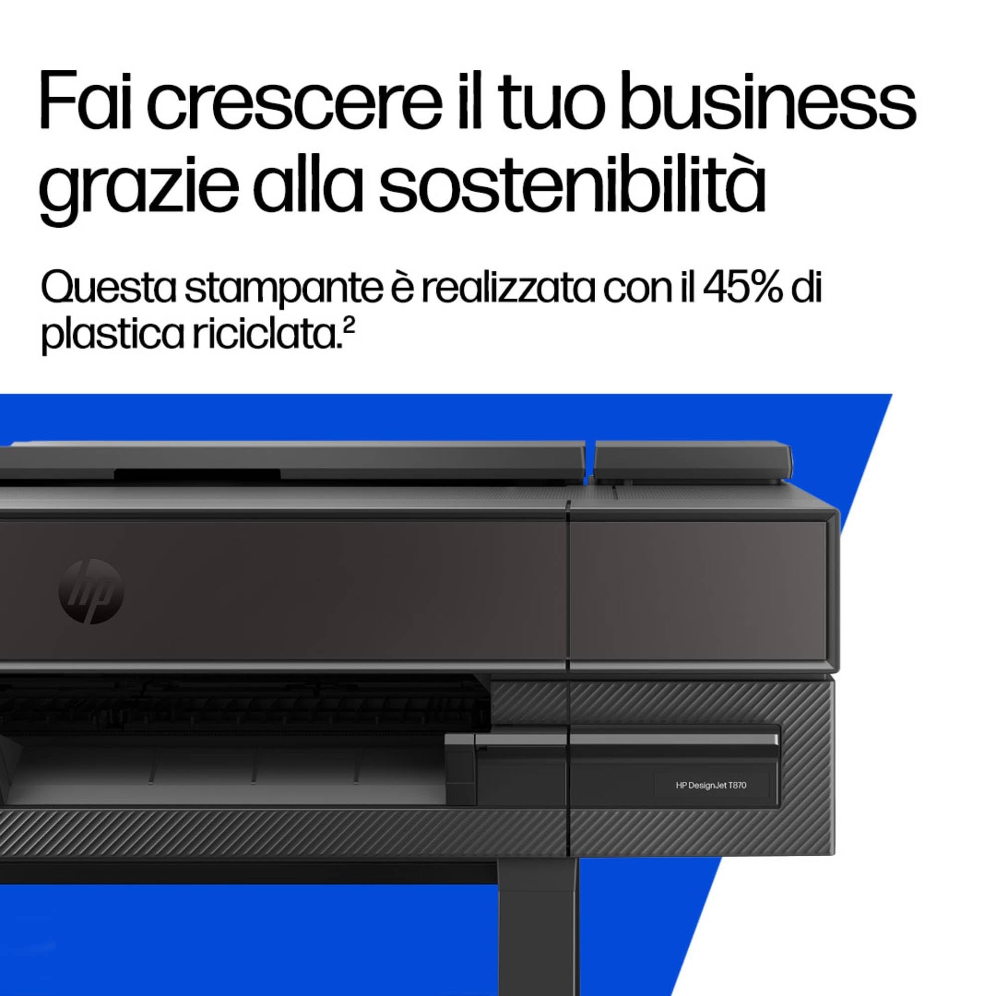 HP DesignJet T870, 61 cm (AM0X9A), Stampante grande formato, Plotter, Multi-formato A4–A1/D, Fino a 120 stampe A1/ora, Wi-Fi, Ethernet, USB, Flex Tech, garanzia 2 anni, Click, nero
