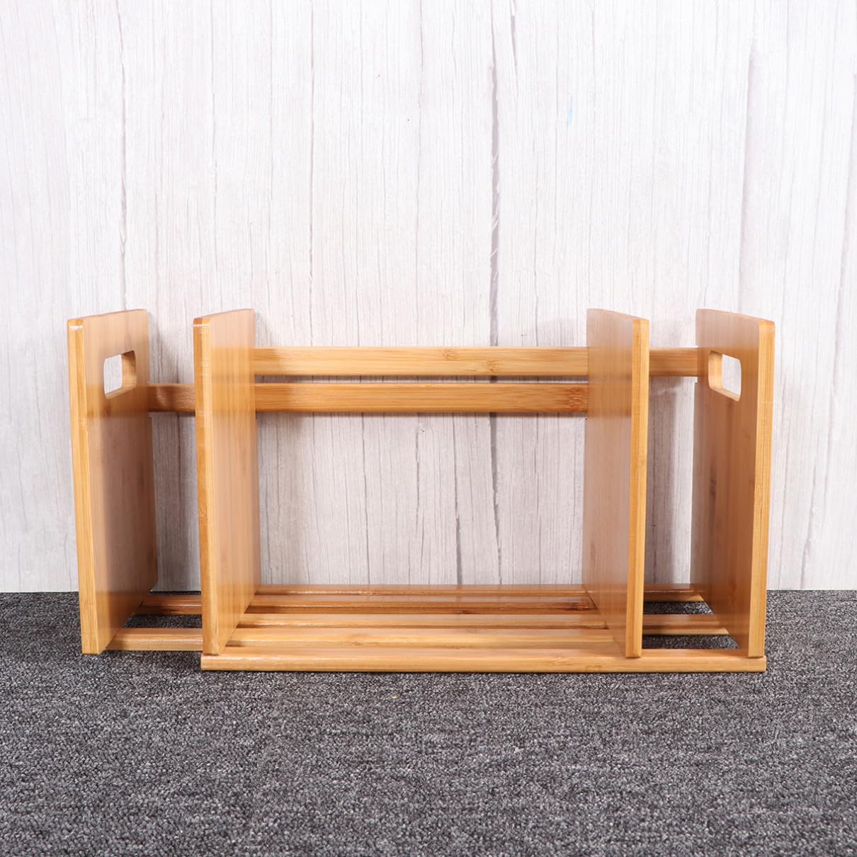 SHINEOFI Estantería Telescópica De Madera Moso Mini Estante De Almacenamiento para Escritorio Estante Extensible para Organizar Libros y Objetos