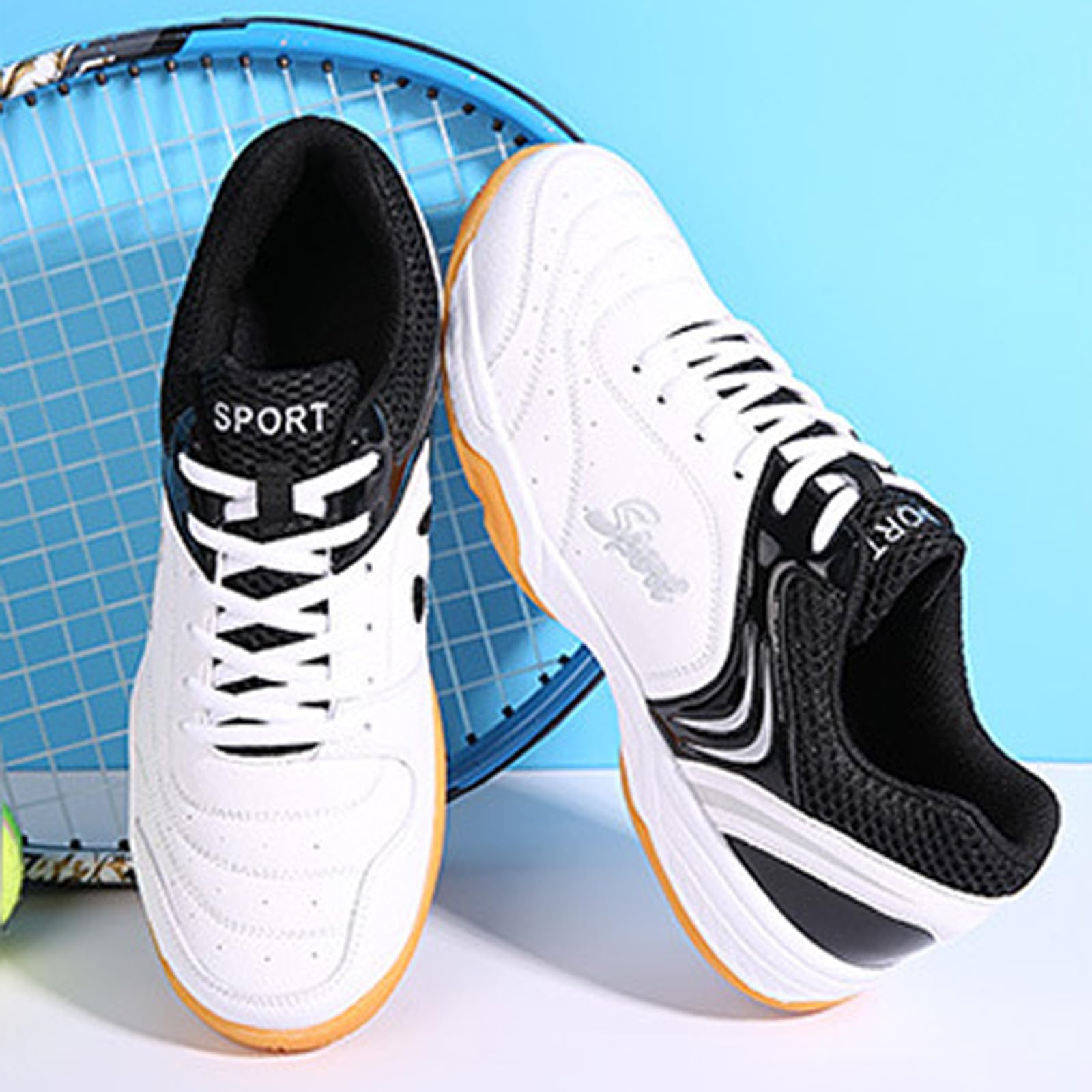 Zapatos De Tenis De Mesa,Zapatos De BáDminton,Zapatos De Pickleball para Hombre,BáDminton Zapatilla Voleibol,Prueba Resbalones,Transpirable,CóModos,para Pistas Interiores Y Exteriores