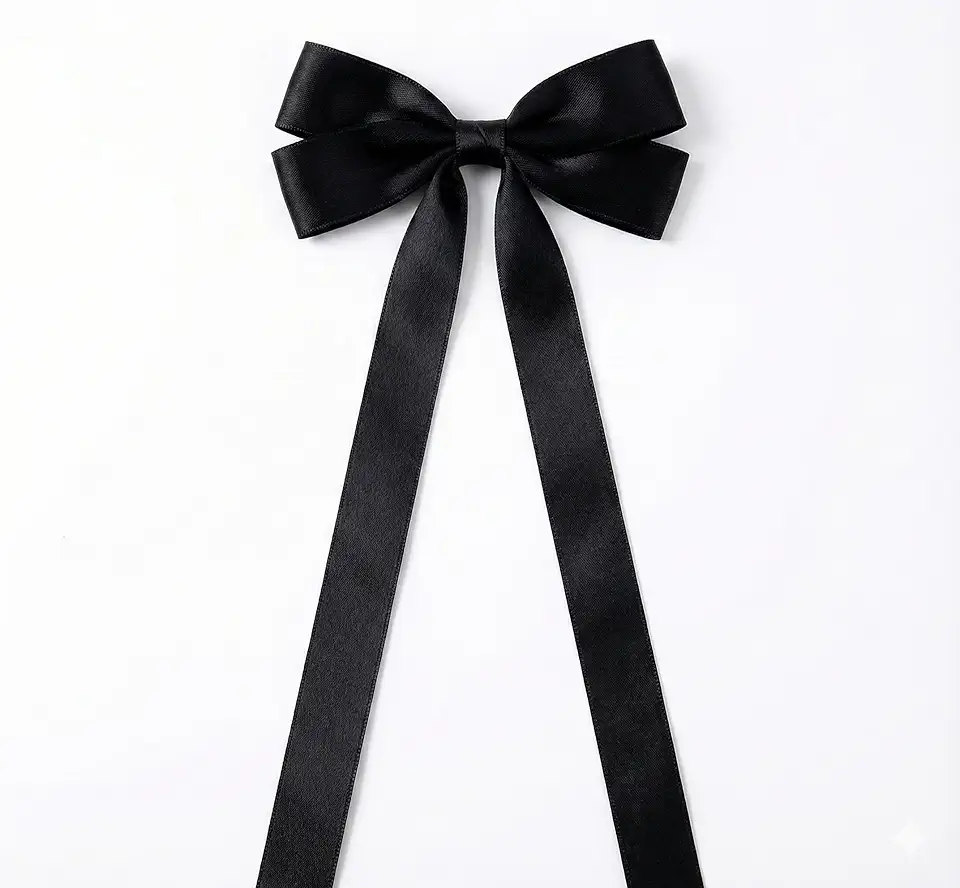 Laço presilha para cabelo feminino e elegante (Preto, Modelo coquette)