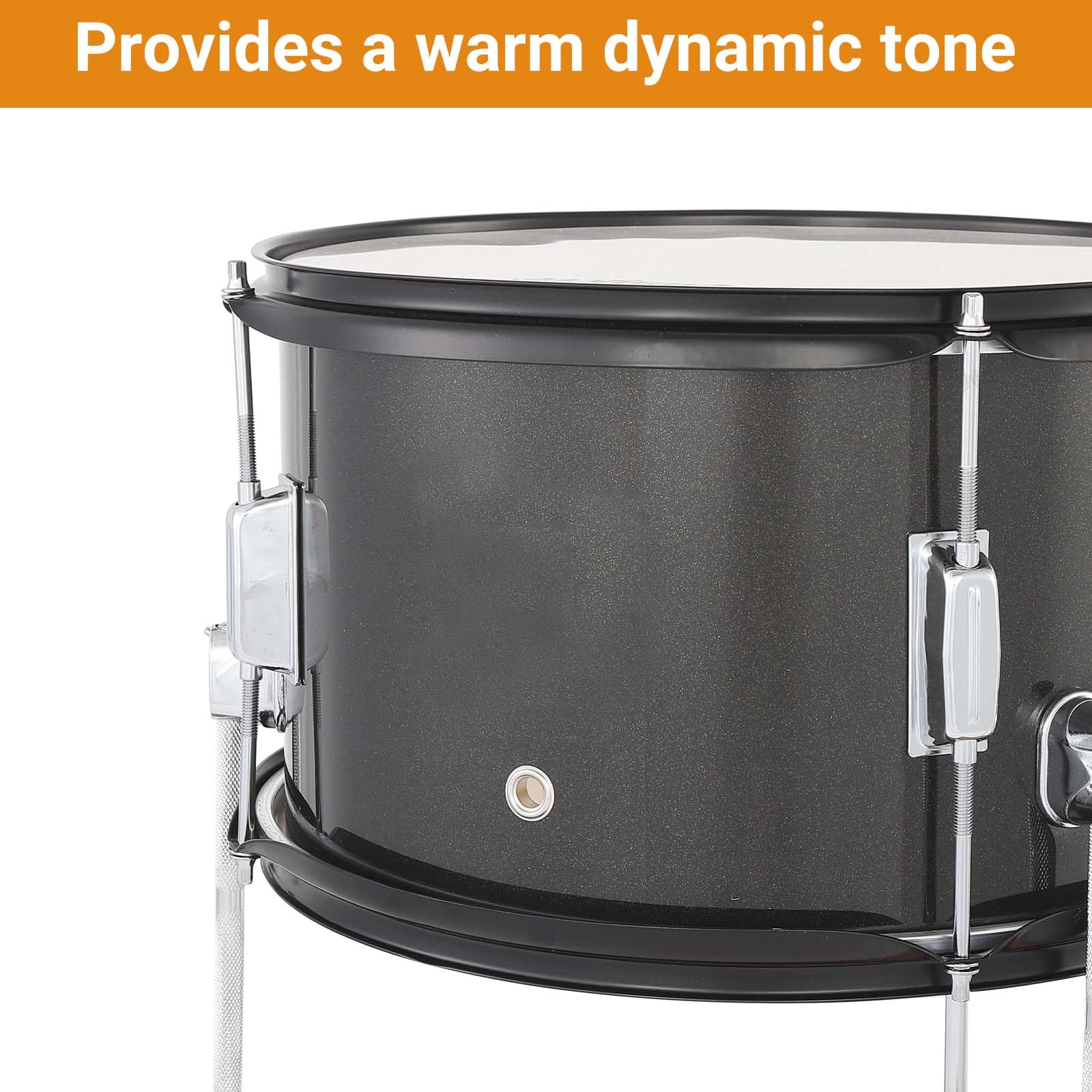 Juego de batería de 5 piezas – Kit de batería junior con Tom-Toms duales, Tom de suelo, caja y bombo, Hi-Hat, Platillo, pedal, baquetas y asiento, juego completo de percusión para principiantes para