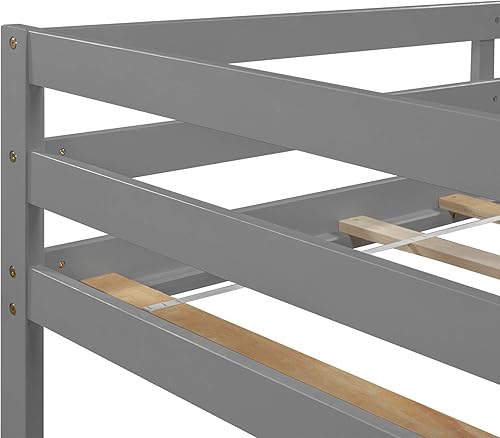 Miniatura 6 de Merax - Cama baja con armario y escritorio portátil para niños y adolescentes color gris