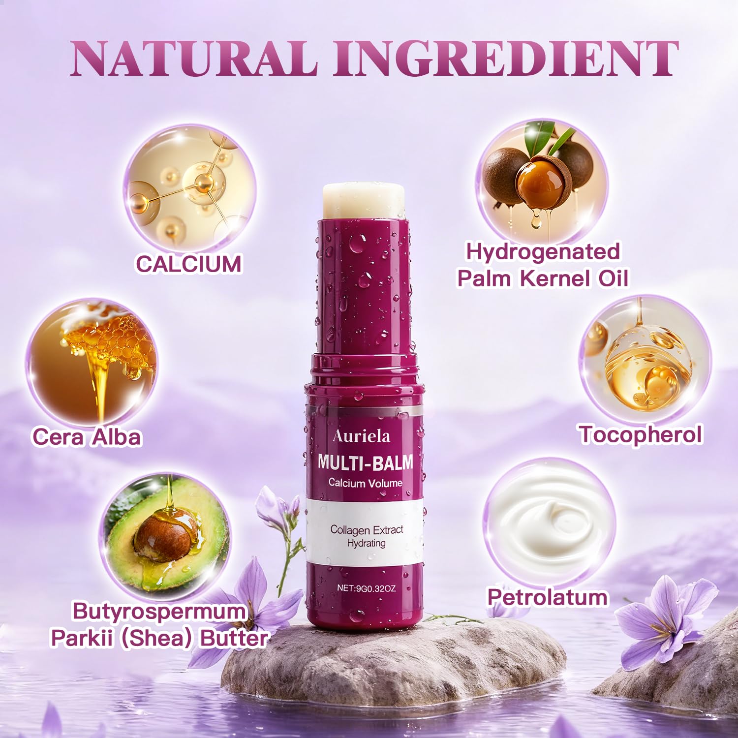 Auriela Calcium Volume Multi Balm,Calcium Multi Balm Stick,Anti Wrinkle,Anti-Aging,Long-Lasting Hydrating, Firming Skin, for Face, Eyes, Lips & Neck(1PCS) - Image 4