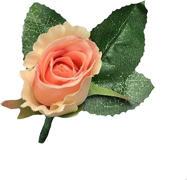 Angel Isabella Set of 5-Keepsake Nice Rosebud Shades of Cream Pink Peach Rose Bud boutonnieres-Pin Included