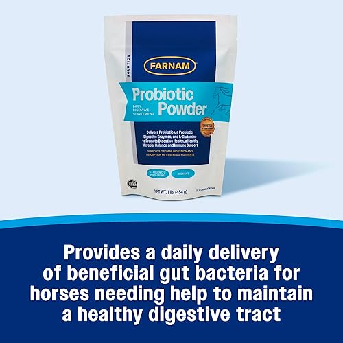 Vista 2 de Farnam Polvo probiótico para caballos, suplemento diario para la salud digestiva e inmunológica ayuda a mantener un equilibrio microbiano saludable
