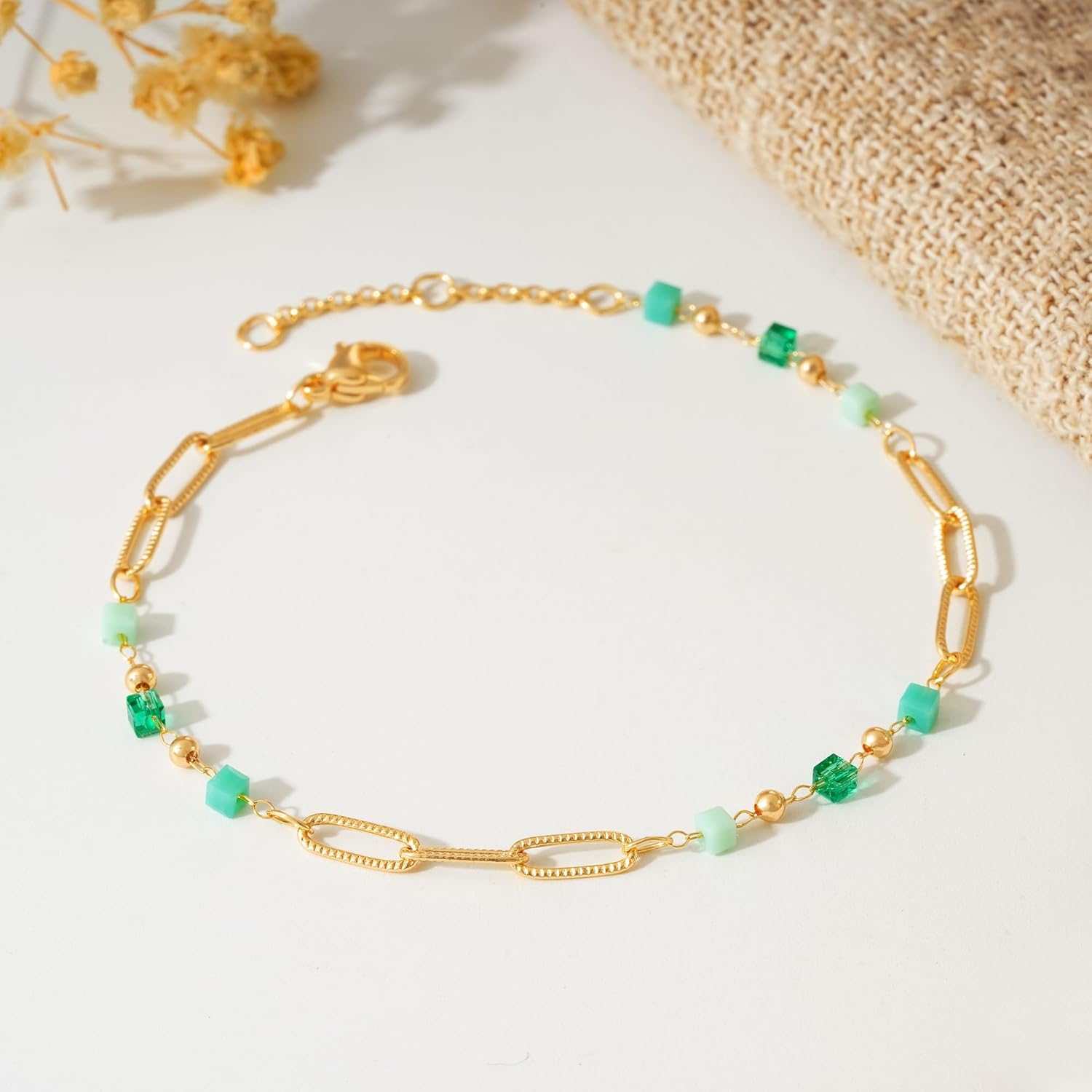 MTMY Gold Chain Bracelet for Women 14K Gold Plated Dainty Bracelets with Adjustable Chain Cute Bracelet Gold Trendy Jewelry - Image 4