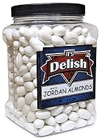 Vista 1 de Its Delish White Jordan Almonds - Contenedor jumbo de 3.5 libras Nuez de almendra azucarada con revestimiento de caramelo duro dulce Recuerdos