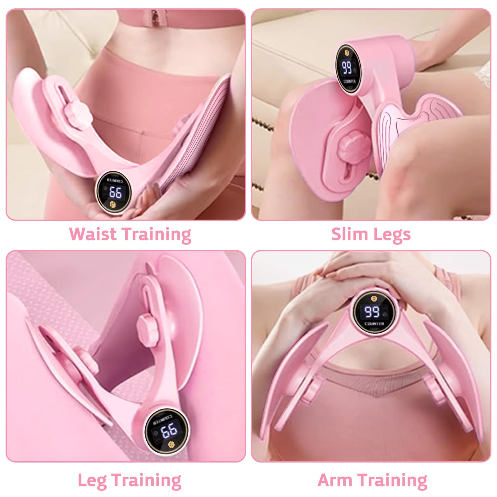 Rafforzatore per pavimento pelvico da donna con rotazione a 360 gradi, riparazione muscolare per cosce, display display per allenamento del tonico della coscia, tonificante interno coscia e pavimento