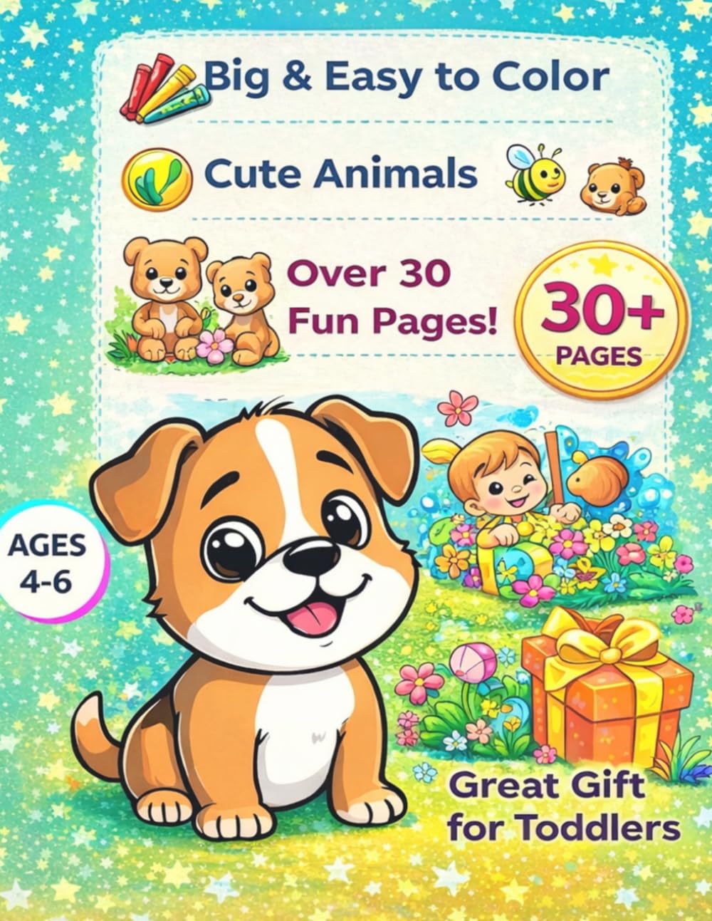 My First Coloring Book: Animals for Kids Ages 4–6: Fun & Easy Coloring Book for Kids Ages 4–6 | 30+ Cute Animal Pages | Perfect Gift for Toddlers and Preschoolers