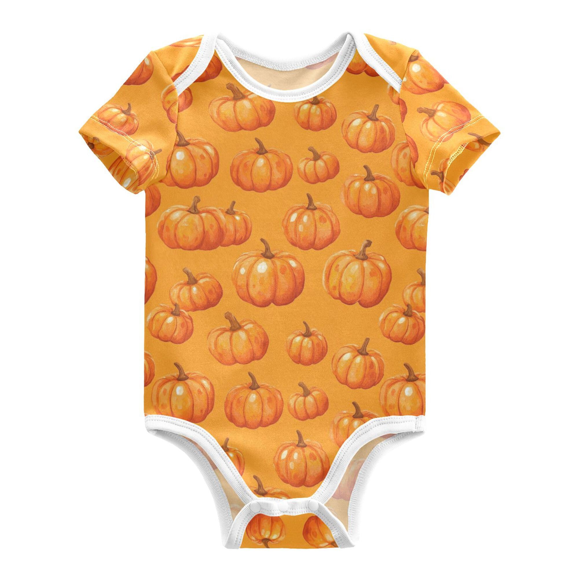 Wudan Autumn Pumpkins Toddler Boy Clothes Button Down Cotton First Birthday Outfit for Month Boys Presents 6M