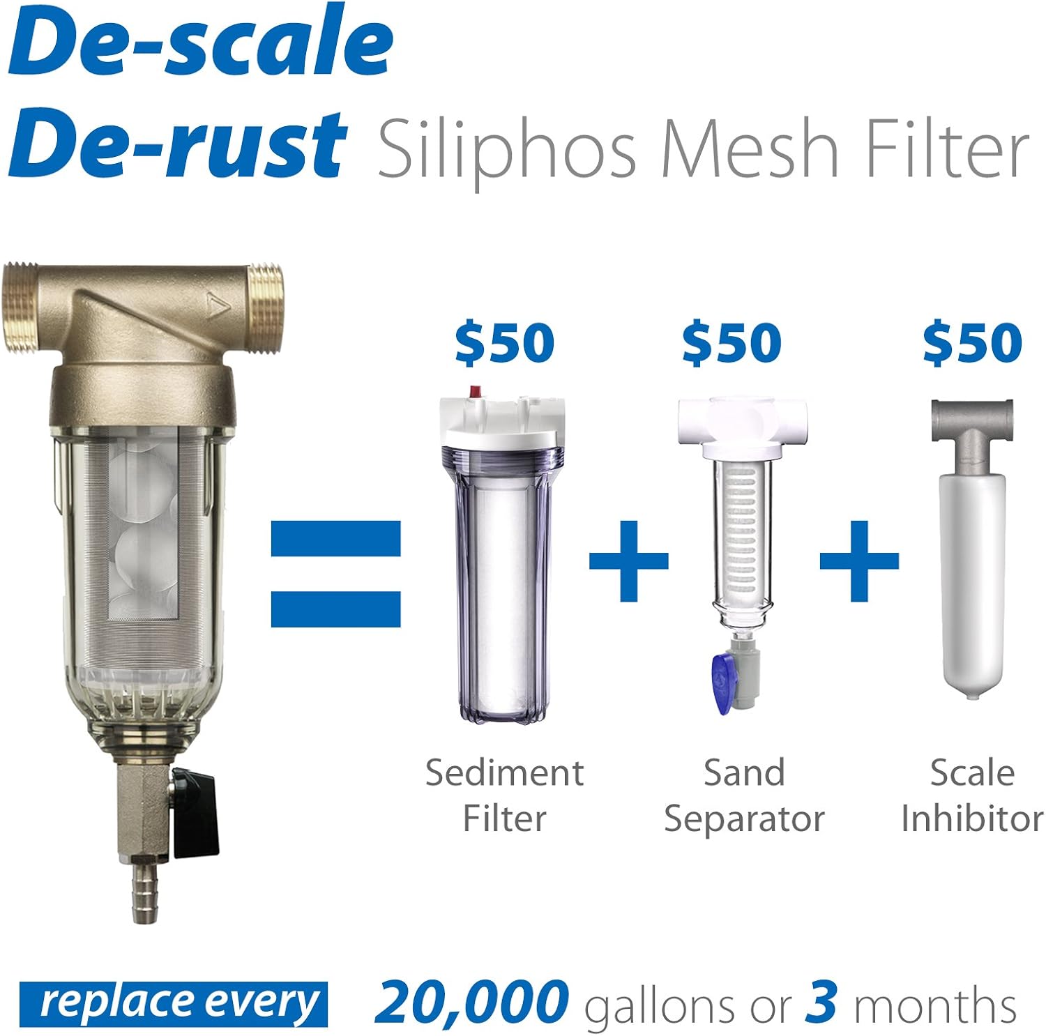 Amаzоn Crаzу 🔥 Dеаlѕ iSpring WSP-50SL Reusable Whole House Spin Down Sediment Water Filter Softener, Includes Siliphos Helps Prevent Scale and Corrosion, 1 MNPT + 3/4 FNPT, 50 Micron