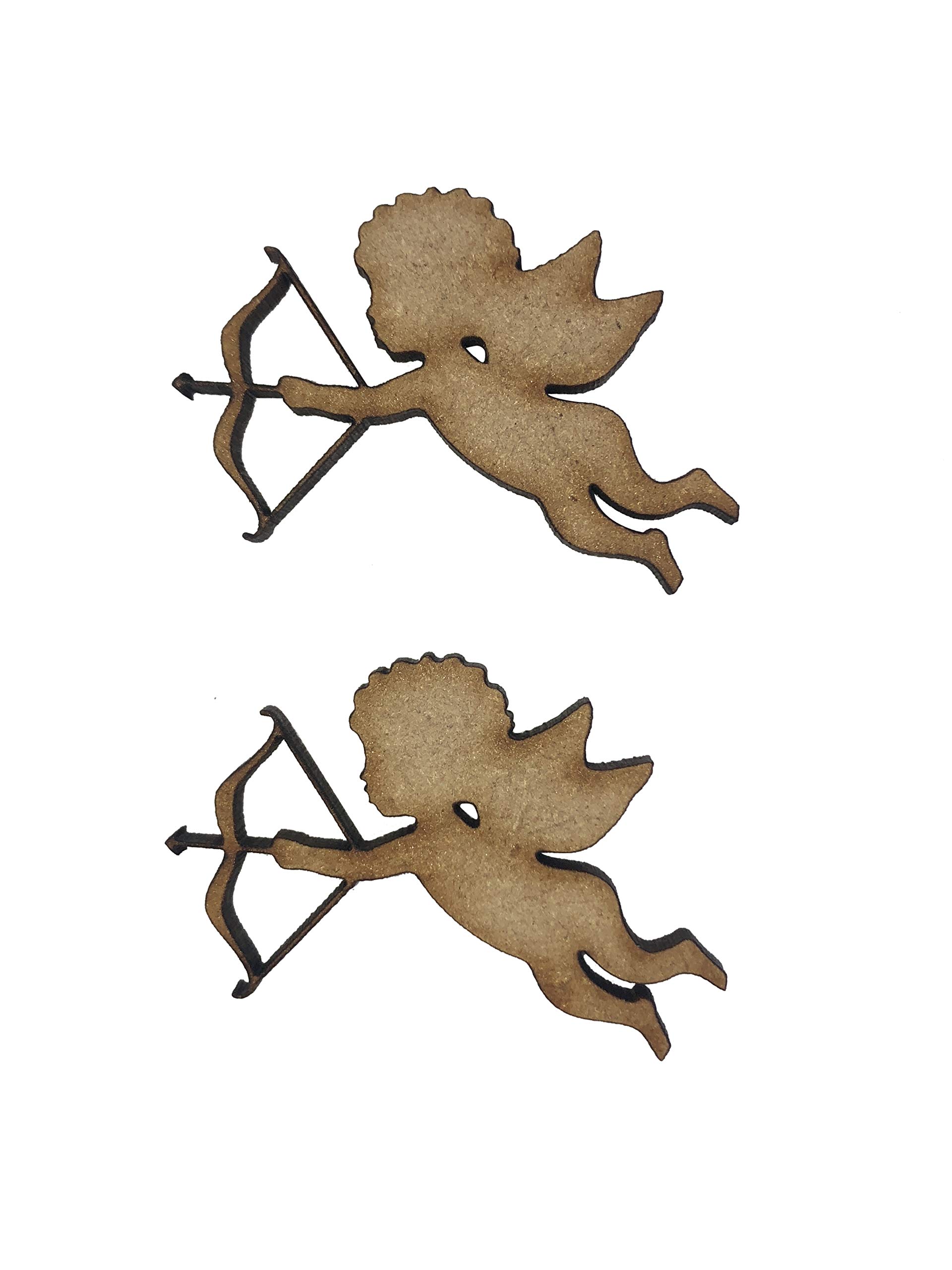 The Crafty Cow 10x Cupid Love 4cm Wood Craft Embelishments Laser Cut Shape MDF