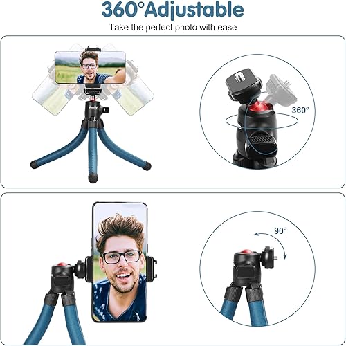 Miniatura 3 de Mini trípode flexible para cámara de teléfono, soporte de zapata fría, universal compatible con iPhone 1514131212Pro 11 y cámara de acción GoPro